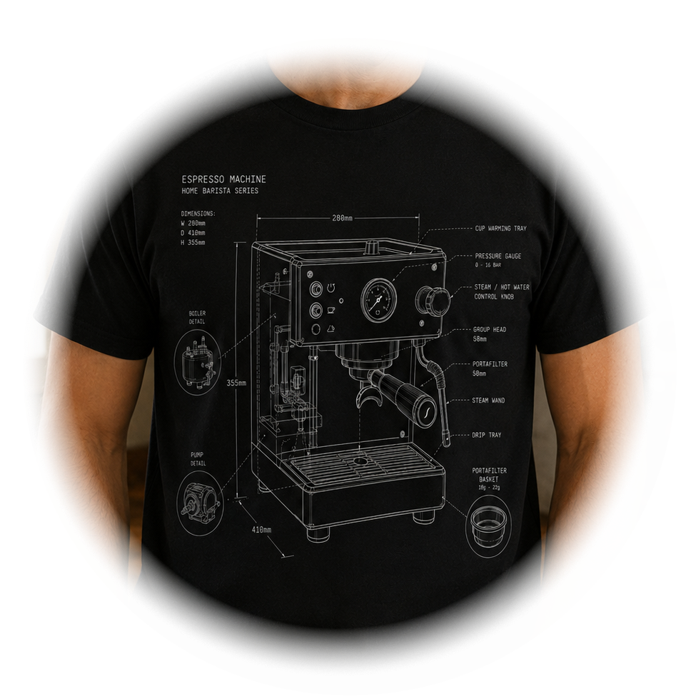 Black coffee-inspired T-shirt